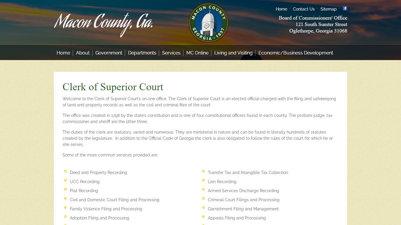 Clerk of Superior Court - Macon County, GA